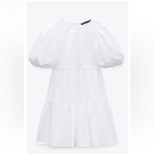 New with tags Zara White Tiered Poplin Dress Size XL